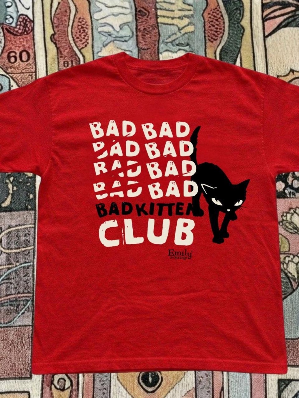 Gildan Red Graphic 'Bad Kitten Club' T-Shirt